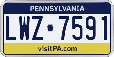 PA license plate LWZ7591
