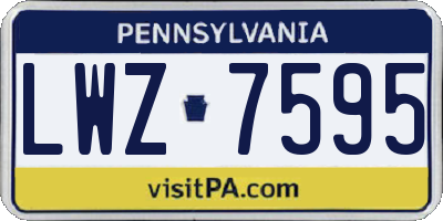 PA license plate LWZ7595