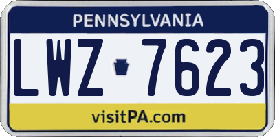 PA license plate LWZ7623