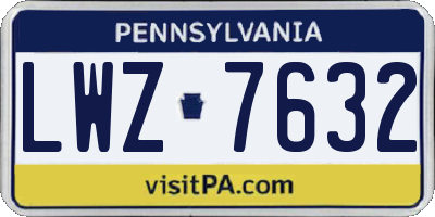 PA license plate LWZ7632
