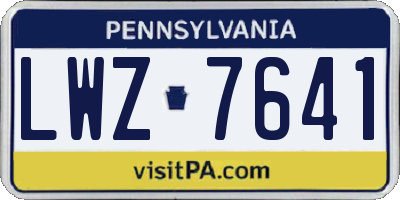 PA license plate LWZ7641