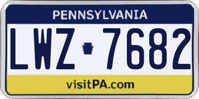 PA license plate LWZ7682
