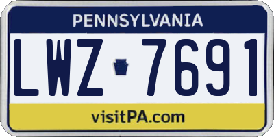PA license plate LWZ7691