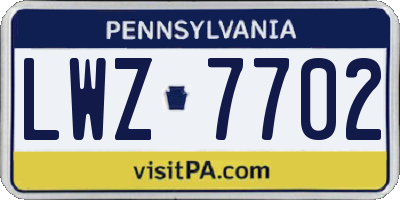 PA license plate LWZ7702