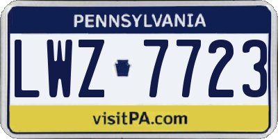 PA license plate LWZ7723