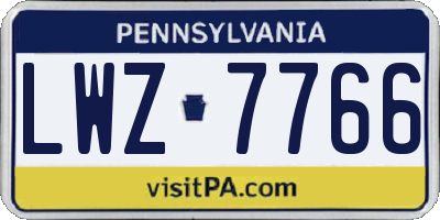 PA license plate LWZ7766