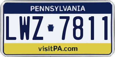 PA license plate LWZ7811