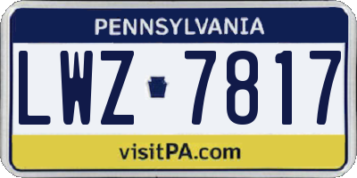 PA license plate LWZ7817