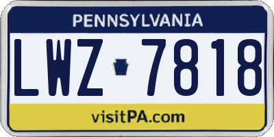 PA license plate LWZ7818