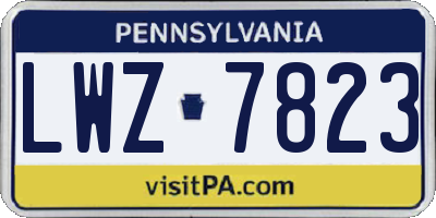 PA license plate LWZ7823