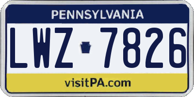 PA license plate LWZ7826