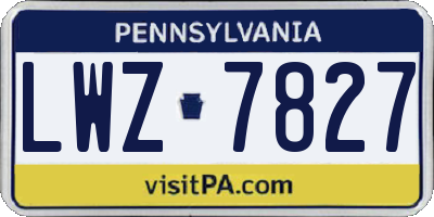 PA license plate LWZ7827