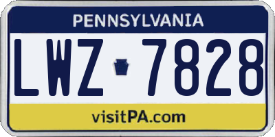 PA license plate LWZ7828