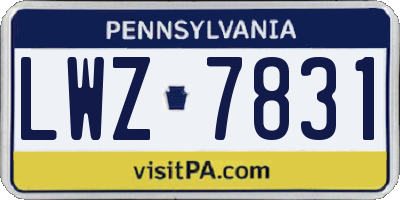 PA license plate LWZ7831