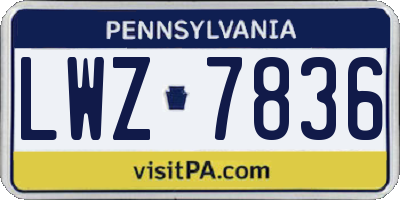 PA license plate LWZ7836