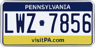 PA license plate LWZ7856