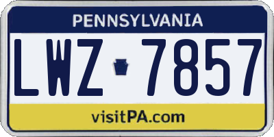 PA license plate LWZ7857