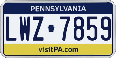 PA license plate LWZ7859