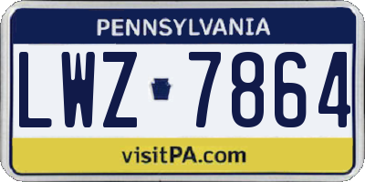 PA license plate LWZ7864