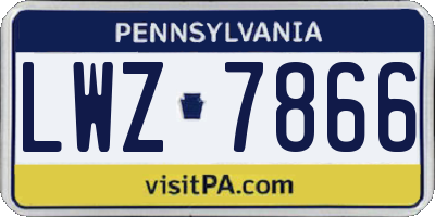 PA license plate LWZ7866