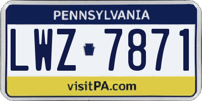 PA license plate LWZ7871