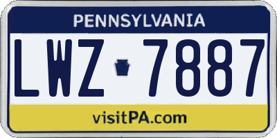 PA license plate LWZ7887