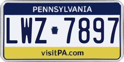PA license plate LWZ7897
