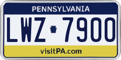PA license plate LWZ7900