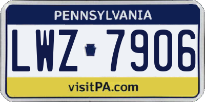 PA license plate LWZ7906