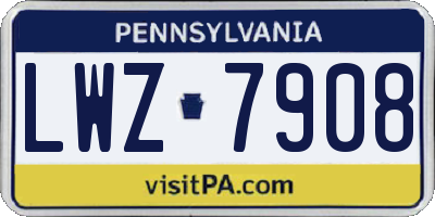 PA license plate LWZ7908