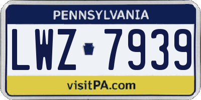 PA license plate LWZ7939