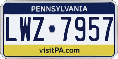 PA license plate LWZ7957