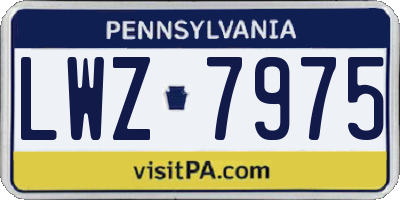 PA license plate LWZ7975
