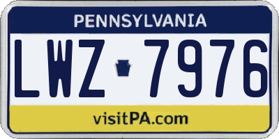 PA license plate LWZ7976