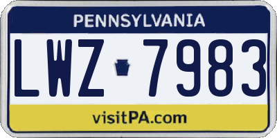 PA license plate LWZ7983