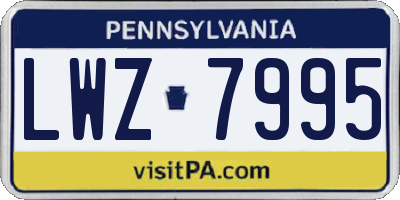 PA license plate LWZ7995