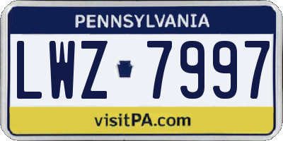 PA license plate LWZ7997