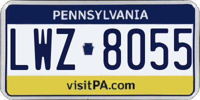 PA license plate LWZ8055