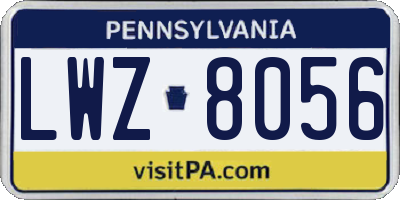 PA license plate LWZ8056