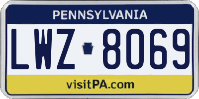 PA license plate LWZ8069