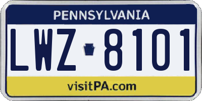 PA license plate LWZ8101