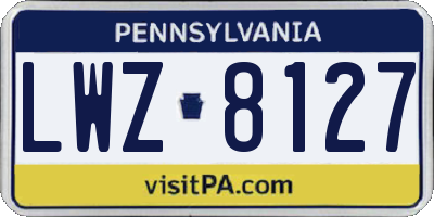 PA license plate LWZ8127
