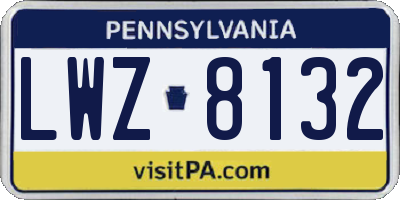 PA license plate LWZ8132