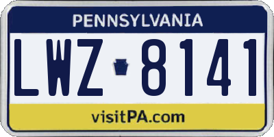 PA license plate LWZ8141