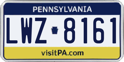 PA license plate LWZ8161