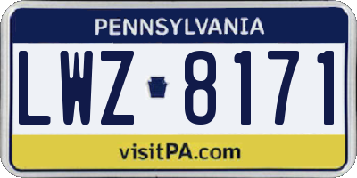PA license plate LWZ8171