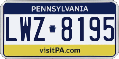 PA license plate LWZ8195