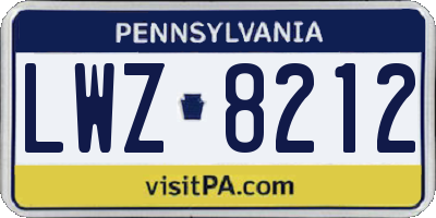 PA license plate LWZ8212