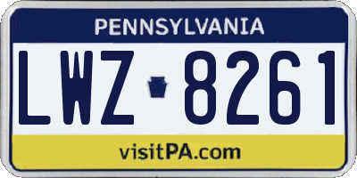 PA license plate LWZ8261