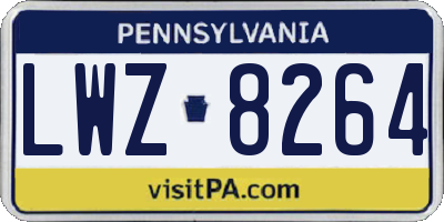 PA license plate LWZ8264